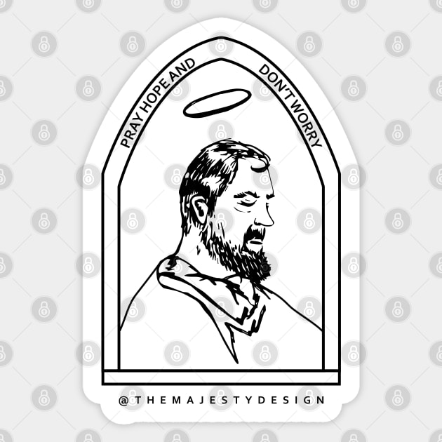 Padre Pio Sticker by paucacahuate